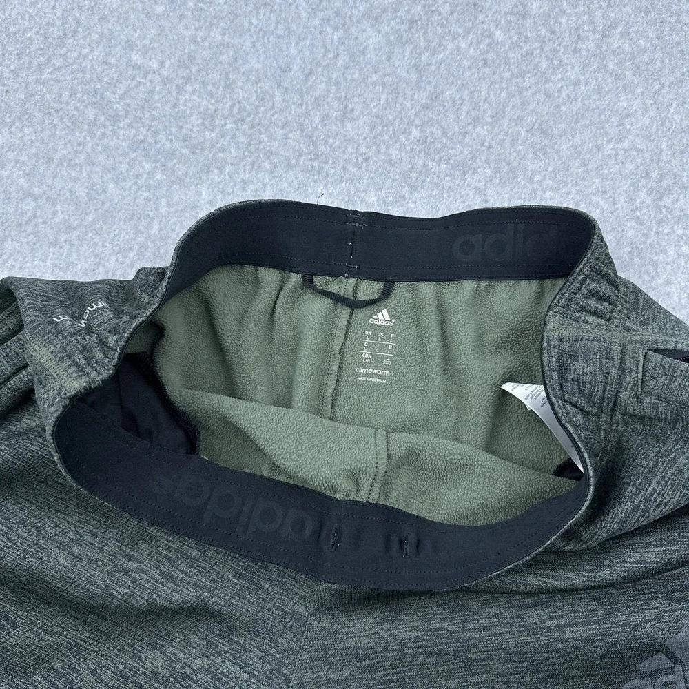 Adidas Team Issue Climawarm Sweatpants Mens Large Green Fleece Stretch Ankle Zip